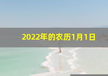 2022年的农历1月1日