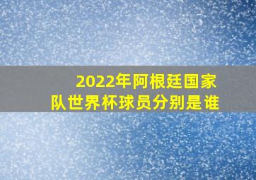 2022年阿根廷国家队世界杯球员分别是谁