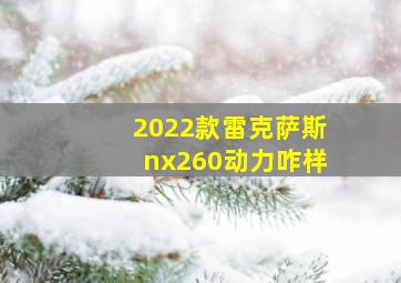 2022款雷克萨斯nx260动力咋样