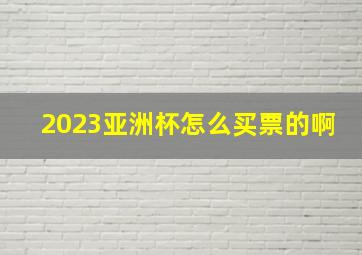 2023亚洲杯怎么买票的啊