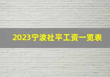 2023宁波社平工资一览表