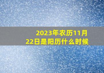 2023年农历11月22日是阳历什么时候