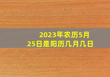 2023年农历5月25日是阳历几月几日