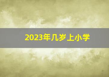 2023年几岁上小学