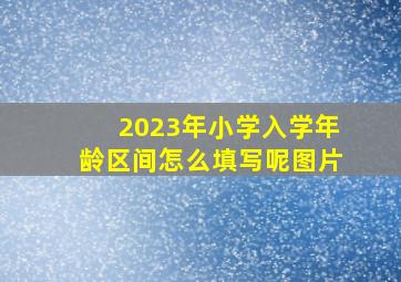 2023年小学入学年龄区间怎么填写呢图片