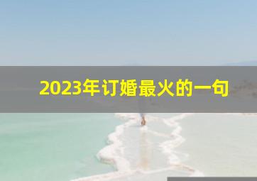 2023年订婚最火的一句