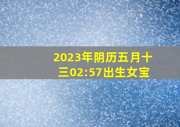 2023年阴历五月十三02:57出生女宝