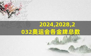 2024,2028,2032奥运会各金牌总数