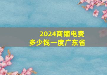 2024商铺电费多少钱一度广东省