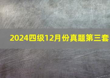 2024四级12月份真题第三套