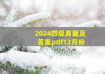 2024四级真题及答案pdf12月份