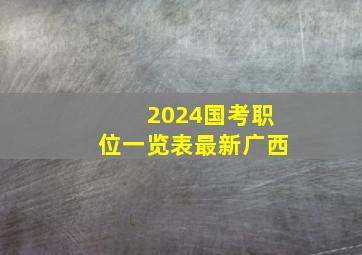 2024国考职位一览表最新广西