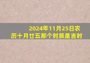 2024年11月25日农历十月廿五那个时辰是吉时