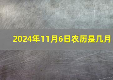 2024年11月6日农历是几月