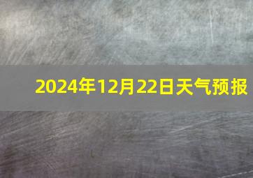 2024年12月22日天气预报