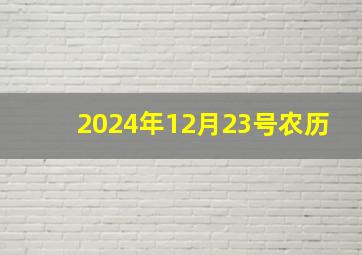 2024年12月23号农历