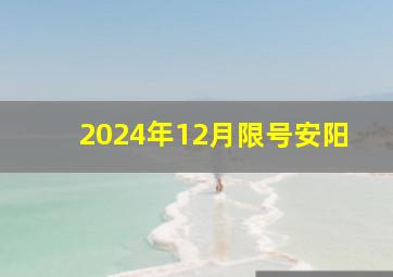 2024年12月限号安阳