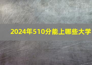 2024年510分能上哪些大学