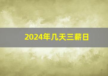 2024年几天三薪日