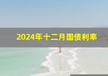 2024年十二月国债利率