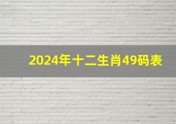 2024年十二生肖49码表