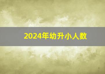 2024年幼升小人数