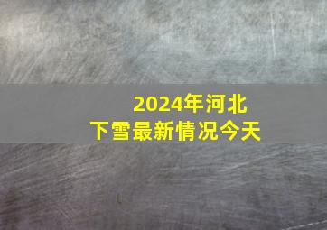 2024年河北下雪最新情况今天