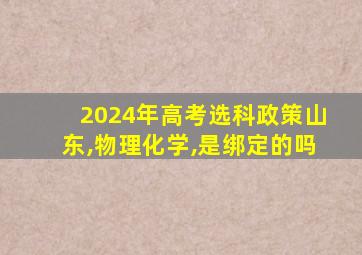 2024年高考选科政策山东,物理化学,是绑定的吗