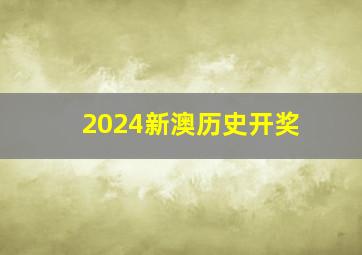 2024新澳历史开奖