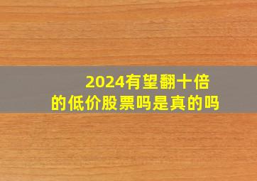 2024有望翻十倍的低价股票吗是真的吗