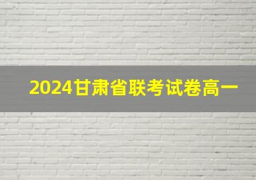 2024甘肃省联考试卷高一