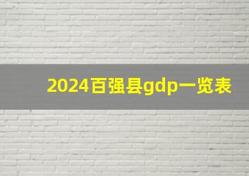 2024百强县gdp一览表