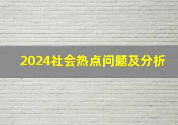 2024社会热点问题及分析