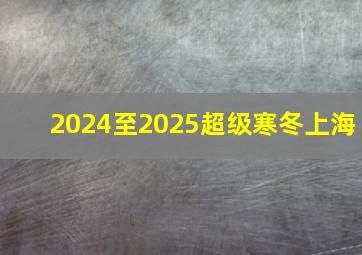 2024至2025超级寒冬上海