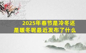 2025年春节是冷冬还是暖冬呢最近发布了什么