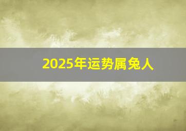 2025年运势属兔人