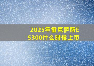 2025年雷克萨斯ES300什么时候上市