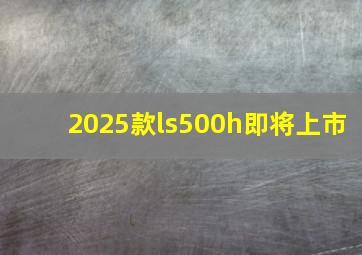 2025款ls500h即将上市