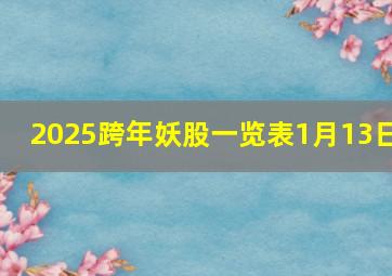 2025跨年妖股一览表1月13日