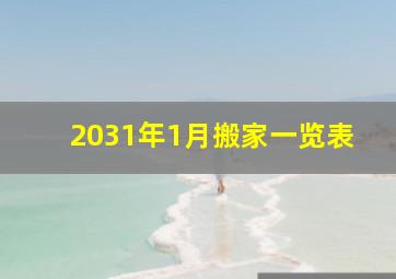 2031年1月搬家一览表