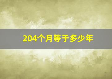 204个月等于多少年