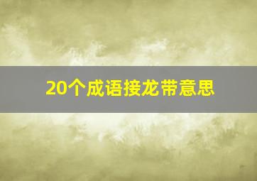 20个成语接龙带意思