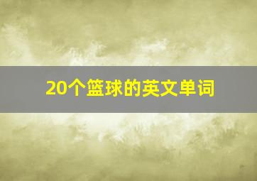 20个篮球的英文单词