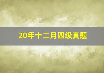 20年十二月四级真题