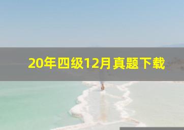 20年四级12月真题下载