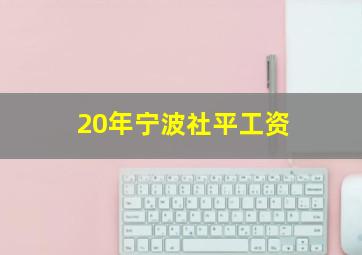 20年宁波社平工资