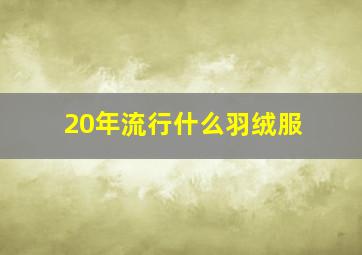 20年流行什么羽绒服