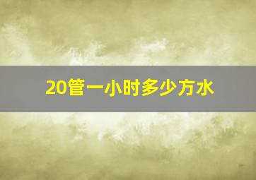 20管一小时多少方水