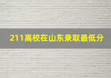 211高校在山东录取最低分