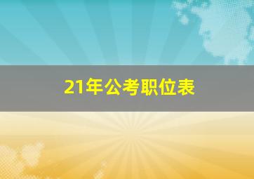 21年公考职位表